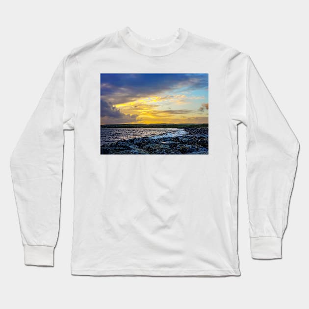 The Sun Sets Over Lahinch Long Sleeve T-Shirt by BrianPShaw